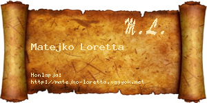 Matejko Loretta névjegykártya